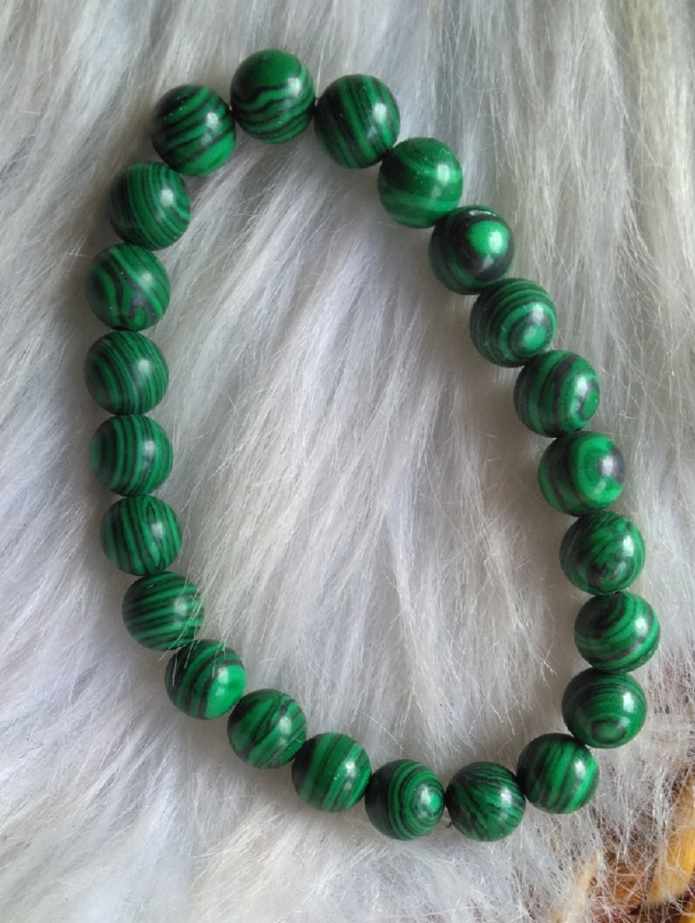 Pretty Malachite Stone Stretchy Bracelet
